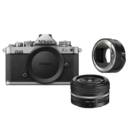 Nikon Z fc DX-Format Mirrorless Camera with 28mm f/2.8 Lens and FTZ II Adapter