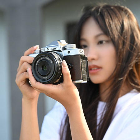 Nikon Z f Mirrorless Camera, Silver/Sepia Brown 13620 - Adorama