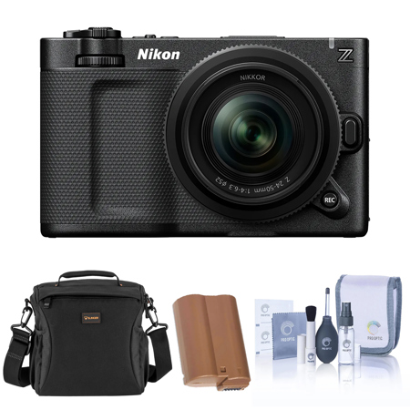 Nikon ZR 6K Cinema Camera with NIKKOR Z 24-50mm f/4-6.3 Lens, Bundle with Extra Battery, Shoulder Bag and Cleaning Kit