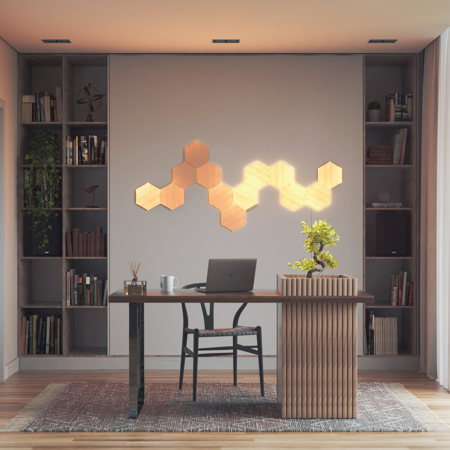 Elements Hexagons ウッドルック　ナノリーフ　バンドル１３パネル Nanoleaf Elements Wood Look Hexagons Smarter Kit with 10x Light Panels