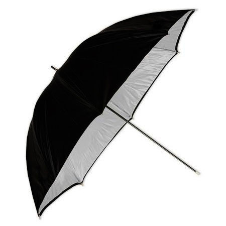 Norman S45 45" Medium Silver Umbrella with Opaque Black Backing