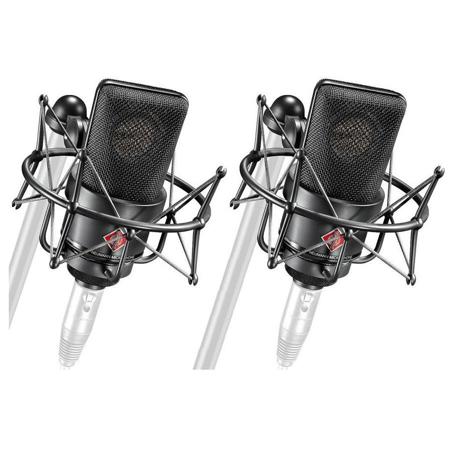 Neumann 2x TLM 103 MT Stereo Microphone with 2x EA 1 Elastic Suspension Shock Mount and Aluminum Case, Black