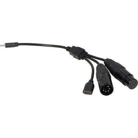Nanlite 3-in-1 USB-C to DMX Adapter Cable for PavoTube ll 6XR, PavoTube T8-7X and PavoBulb 10C LED Light