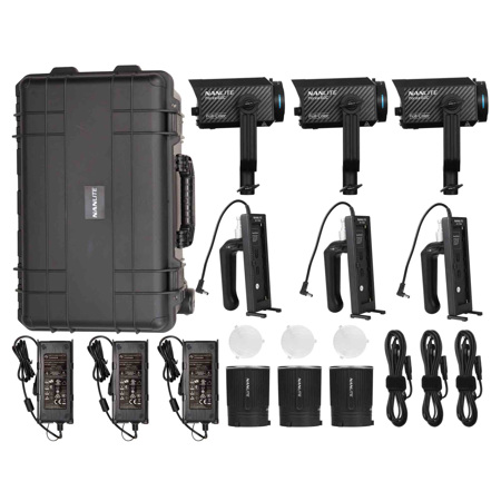 NanLite Forza 60C RGBACL LED Spot 3-Light Kit with Rolling Hard Case