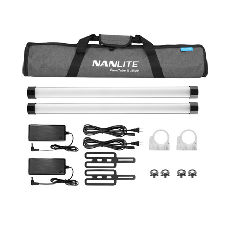 NanLite PavoTube II 15XR 2' 18W RGBWW LED Pixel Tube 2-Light Kit w/Built-In CRMX