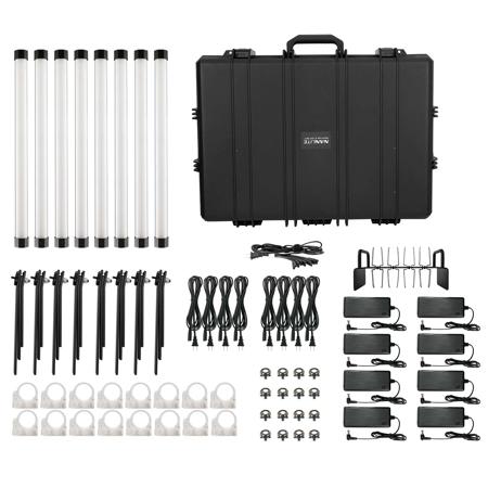 NanLite PavoTube II 15XR 2' 18W RGBWW LED Pixel Tube 8-Light Kit w/Built-In CRMX