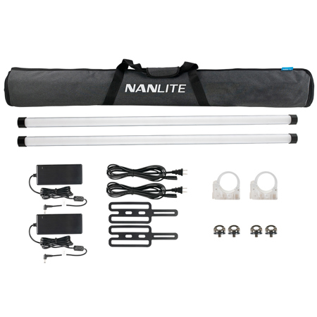 NanLite PavoTube II 30X 4' 36W RGBWW LED Pixel Tube 2-Light Kit, 2700K-12000K