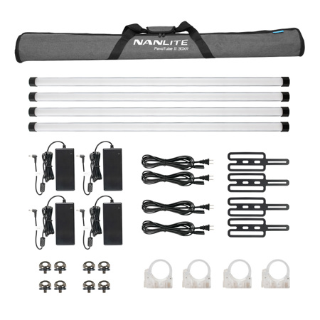 NanLite PavoTube II 30XR 4' 36W RGBWW LED Pixel Tube 4-Light Kit w/Built-In CRMX