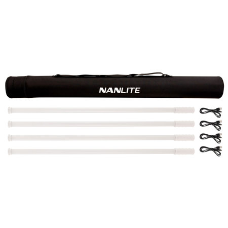 NanLite PavoTube T8-7X 3' 8W RGBWW LED Pixel Tube 4-Light Kit
