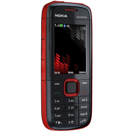 Nokia 5130U 5130 Xpressmusic Cellular Phone, Black, Red