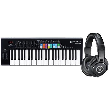 Novation Launchkey 49 MK2 49-Key Controller W/Audio-Technica ATH-M40x Headphones
