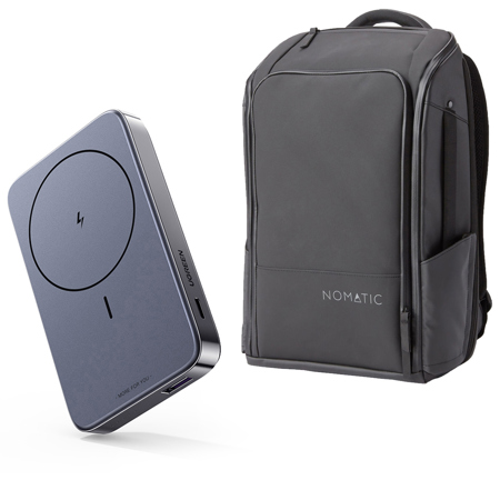 Nomatic Backpack V2, Black, Bundle with UGREEN 10000mAh 15W Magnetic Wireless Power Bank