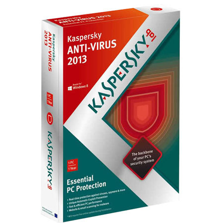 Kaspersky Anti-Virus 2013 Software, 3 Users / 1 Year, Windows XP/Vista/7/8