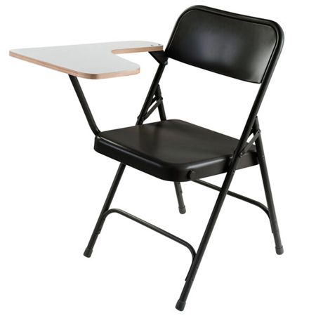 National Public Seating 5210R Tablet Arm Folding Chair, Right Arm, Black/Black