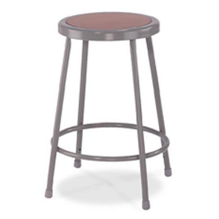 National Public Seating 6200 24" Heavy Duty Stool, Masonite Wood Seat, Gray