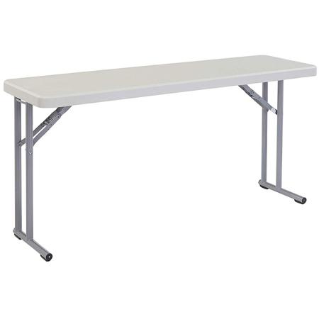 National Public Seating BT1860 18x60" Folding Table, Speckled Gray, Gray Frame