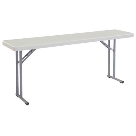 National Public Seating BT1872 18x72" Folding Table, Speckled Gray, Gray Frame