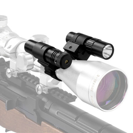 NcSTAR 30mm Double Rail Scope Adapter/ Flashlight/ Green Laser Set