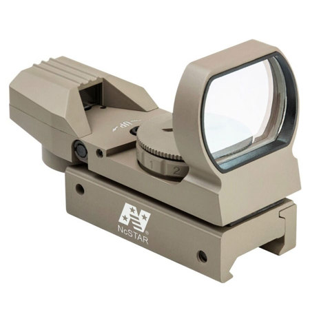 NcSTAR Red and Green Dot Reflex Sight, 4 Different Reticles, Weaver Base, Tan