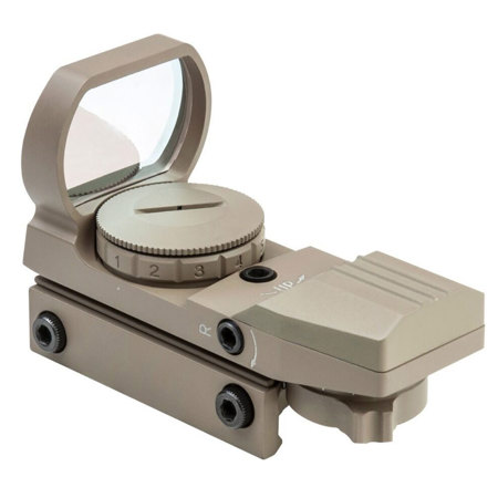 NcSTAR Red and Green Dot Reflex Sight, 4 Different Reticles, Weaver Base, Tan