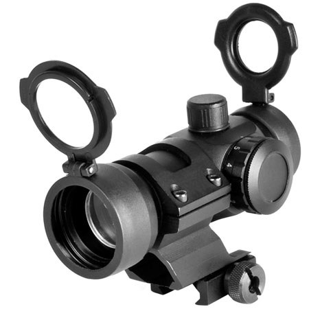 NcSTAR 1x30mm Compact Red/Green Dot Sight with 3 MOA Dot Size, with Built in Cantilever Weaver Mount, Black