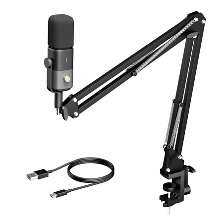 NearStream AM20X Supercardioid XLR/USB Condenser Podcast Microphone w/Boom Arm