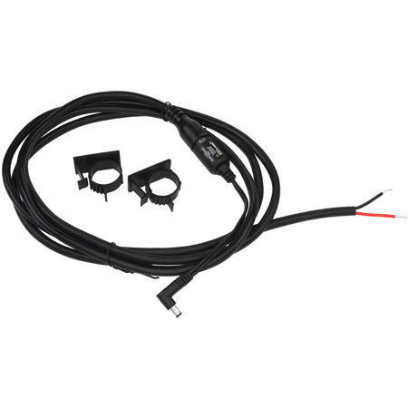 Nightstick NS-DW12 12V Vehicle Direct Wire Kit, Right Angle Barrel Plug, Black