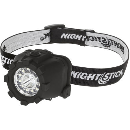 Nightstick NSP-4606B Multi-Position Tilt Dual-Light Multi-Function LED Headlamp with 3x AAA Battery, 150 Lumens, IP-X7 Waterproof
