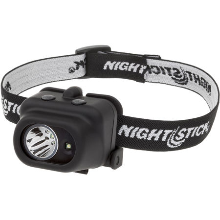 Nightstick NSP-4608B Multi-Position Tilt Dual-Light Multi-Function Non-Rechargeable LED Headlamp, White Spotlight & Floodlight, 180 Lumens, IP-X7 Waterproof, Black