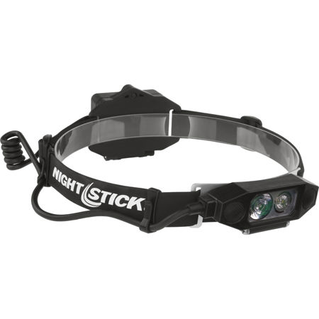 Nightstick NSP-4616 Low-Profile Dual-Light Multi-Function Rear Safety LED Headlamp, 450 Lumens Dual-Light, IP-X7 Waterproof, Black