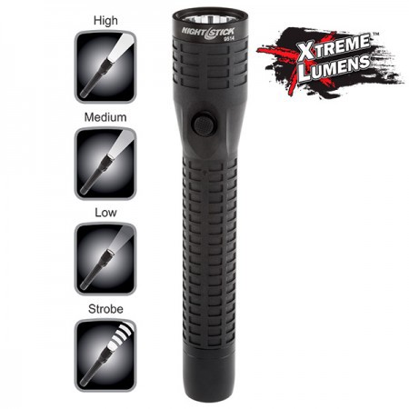 Nightstick NSR-9514XLDC Xtreme Lumens Polymer Multi-Function Duty/Personal Size Rechargeable LED Flashlight with Lithium-Ion Battery and DC Power Supply, 650 High Lumens, IP-X7 Waterproof