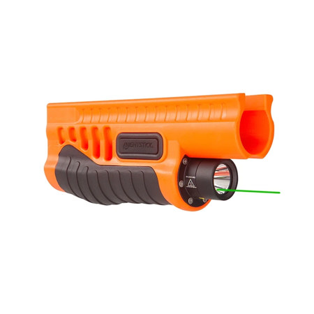 Nightstick SFL-12GL Shotgun Forend LED Light with Green Laser for Mossberg 500/590/Shockwave, Less Lethal Orange