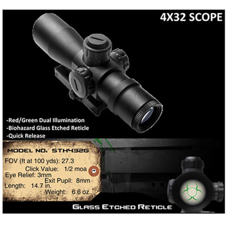 NcSTAR 4x32 Zombie Stryke Dual Illuminated Scope