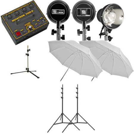 Novatron NSV4003W 400 W/S 3-head Kit with Wheeled Case