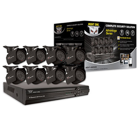 Night Owl ADV 8 Ch Complete Security Solution with 8 Indoor/Outdoor Cameras