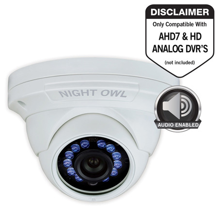 Night Owl 2MP HD Indoor/Outdoor Day & Night Wired Security Dome Camera, White