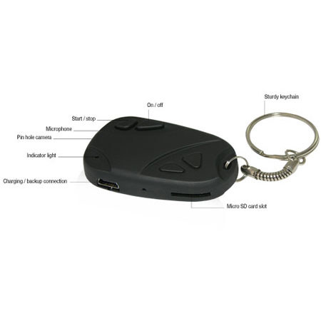 Night Owl Covert Video Keychain Recorder with 4GB microSD Card