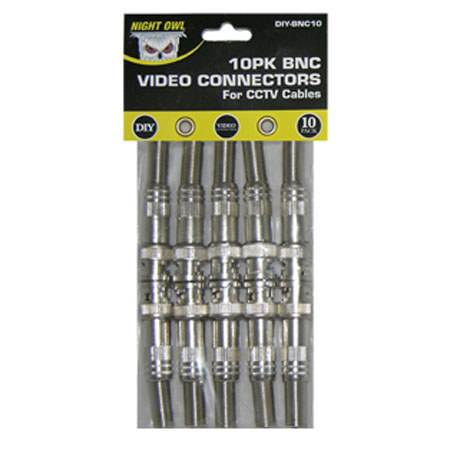 Night Owl BNC Video Connectors for CCTV Cables, 10 Pack