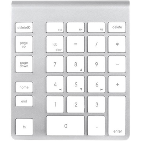 NewerTech 28-Key Bluetooth Wireless Aluminum Keypad, US English Layout, White