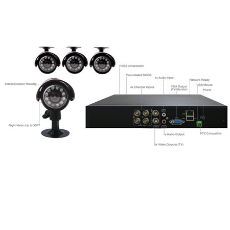 Night Owl 4 Channel LTE Full D1 DVR with 500GB Hard Drive