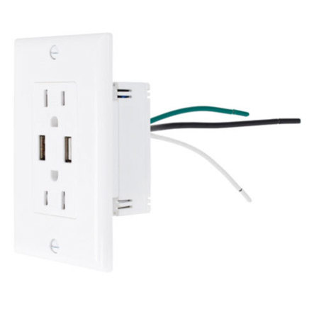 NewerTech Power2U 14 Cubic Inch Electrical Outlet with 2x USB ports
