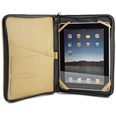 NewerTech Original iFolio Premium Leather Case-Holder for iPad, Cream, Cognac