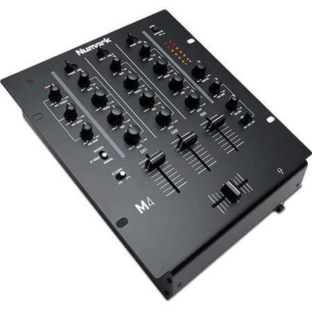 Numark M4 3-Channel DJ Mixer with 3-Band EQ and Replaceable Crossfader, Black