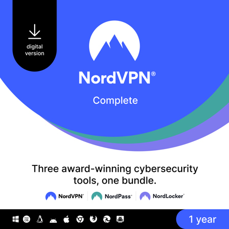 NordVPN Complete Cybersecurity Package for 10 Devices, 1-Year