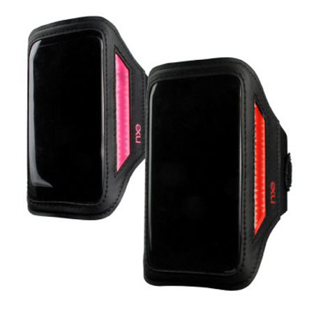 Nxe ActiveBAND Reflective Sport Arm Band for Android Phones, Black/Red