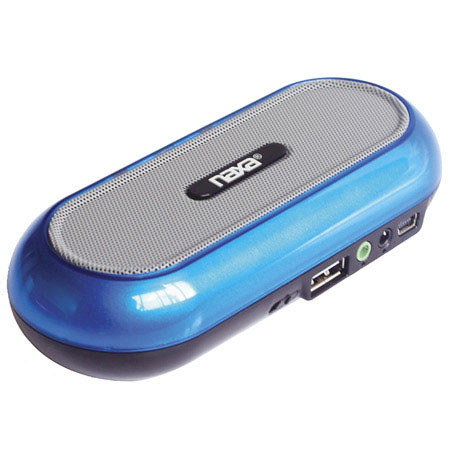 Naxa NAS-3034 Speaker with USB and SD/MMC Inputs & FM Radio, Blue
