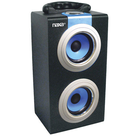 Naxa NAS-3035 Speaker with USB and SD/MMC Inputs & FM Radio, Blue