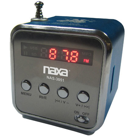 Naxa NAS-3051 Speaker with USB and SD/MMC Inputs and FM Radio with LED Display