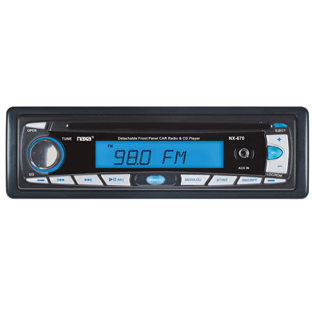 Naxa Detachable Stereo AM/FM Car Radio with Disc Player