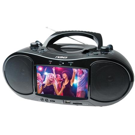 Naxa NDL-257 7" Bluetooth DVD Boombox and TV